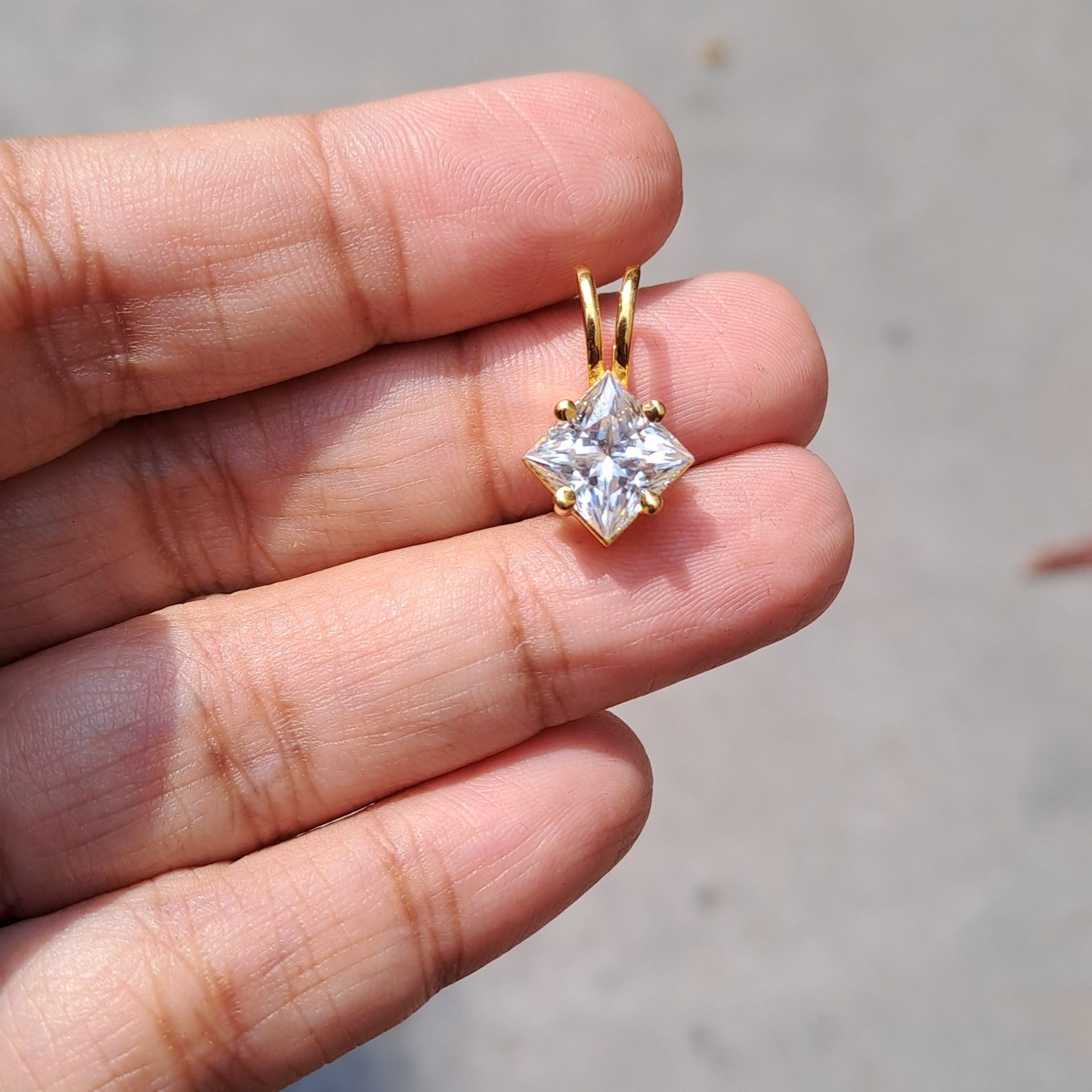 0.64 CTTW Princess Cut Diamond Halo Pendant in White Gold | New York  Jewelers Chicago